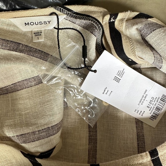MOUSSY All in One Linen Striped Jumpsuit NEW Size Small - Picture 11 of 15